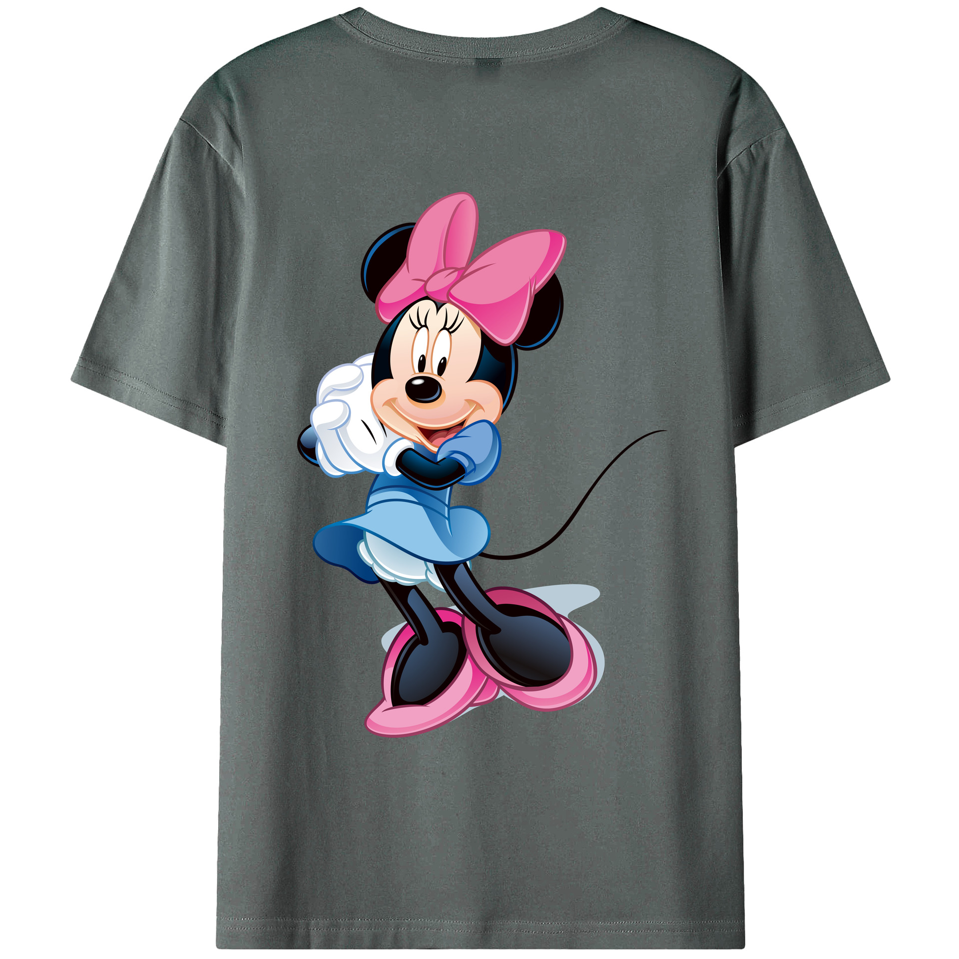 ミッキーマウス Mickey Mouse 綿100％ メンズ半袖Tシャツ（バックプリント） 通気性
